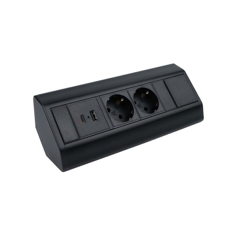 CORNER BOX aglov kontakt +2xUSB cheren 3