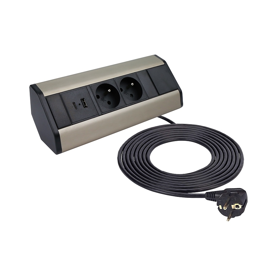 kontakt aglov CORNER BOX +2xUSB, inoks 5