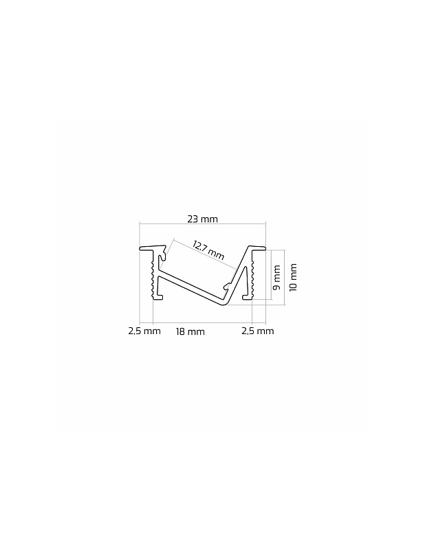 Led profil ZENOLINE 3M, BLACK 2