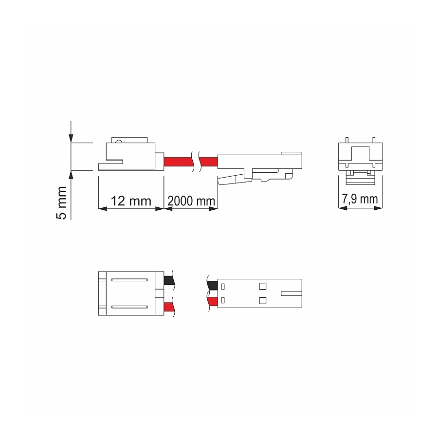 Kabel s universalen mini konektor i stepsel za CMD i COB led lenti 1