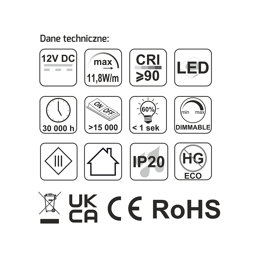 Led lenta 320l 11.8W 3000k 5m -5