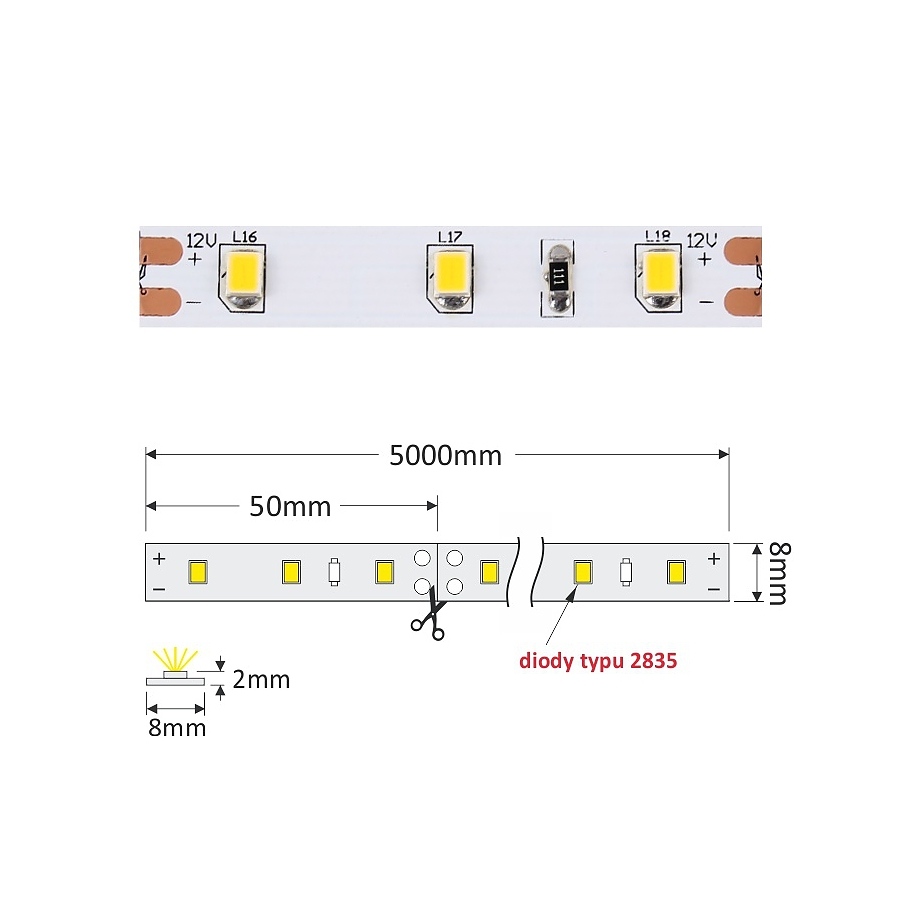 Led lenta 60lm 11W 6000k 8mm- 5m-4